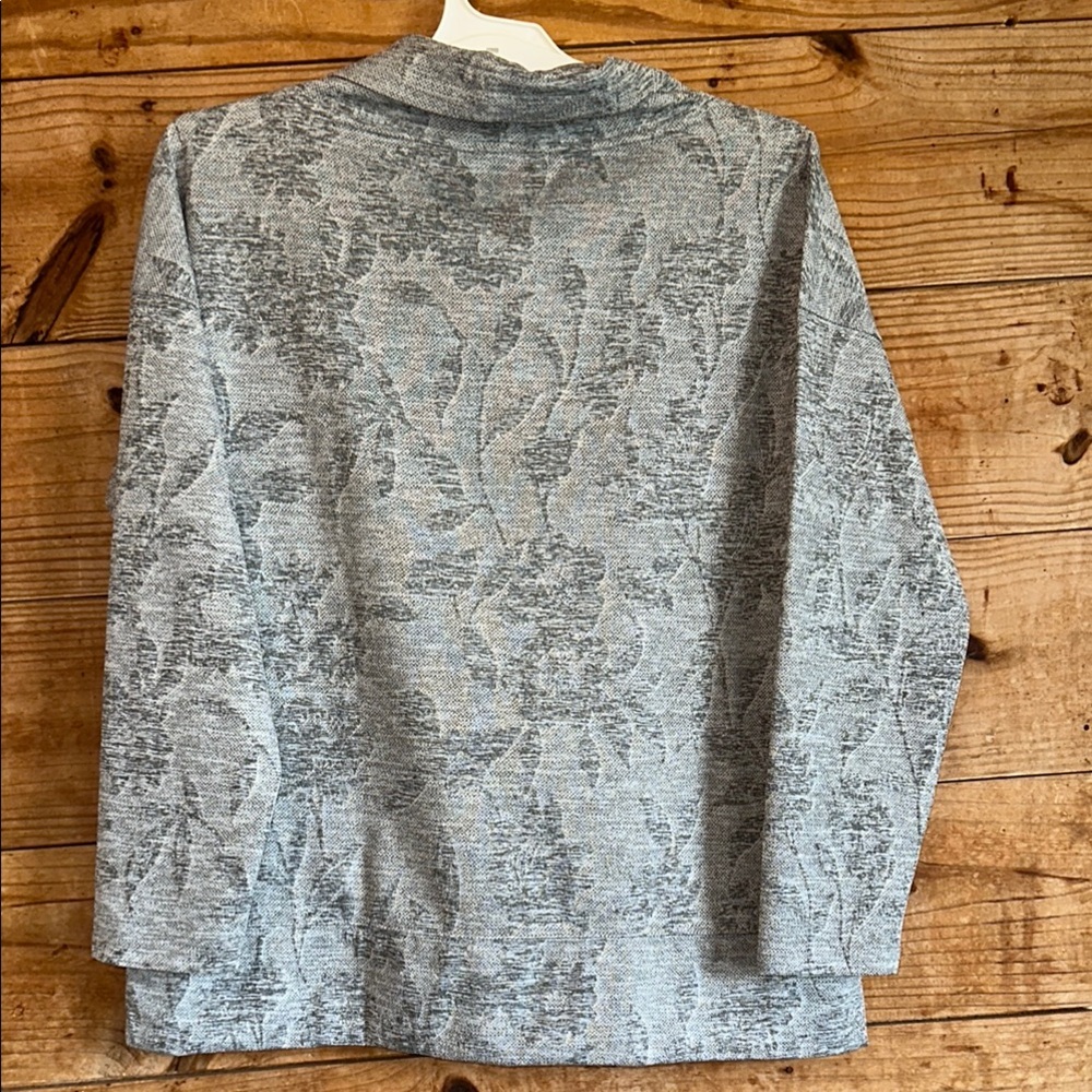 Talbots Gray Patterned Sweatshirt - image 3